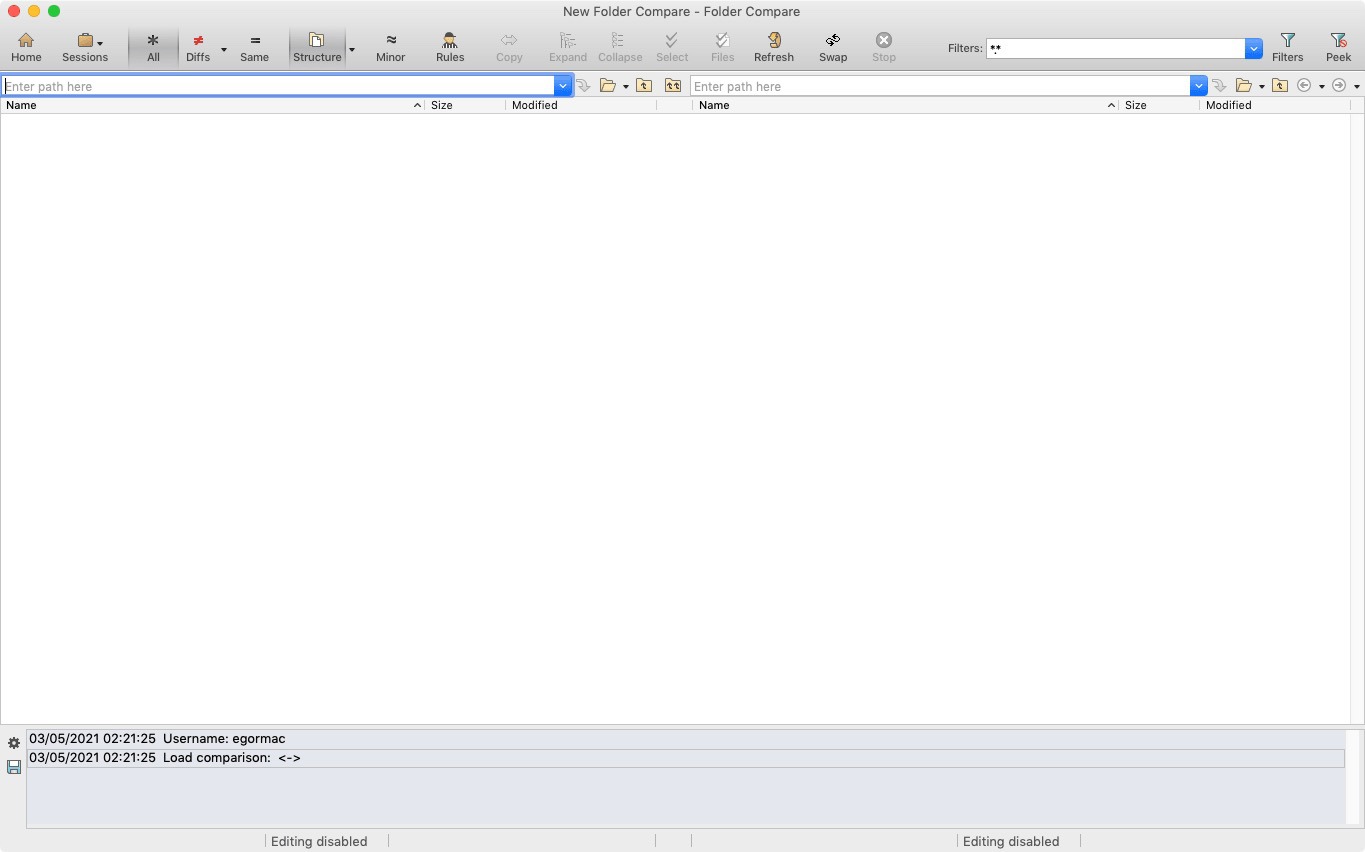 Beyond Compare for MacOS 主界面